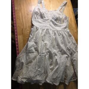 NWT Blush white cotton eyelid dress elasticated stretch back sleeveless M